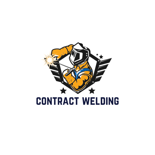 Orange and Black Flat Illustrative Welding Services Logo