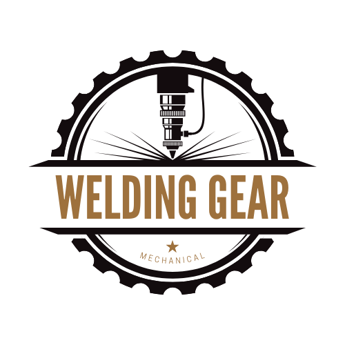 black brown minimalist welding gear logo design